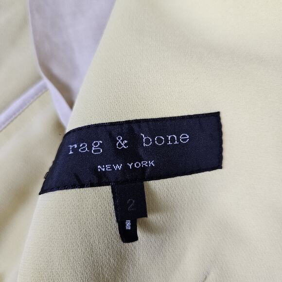 Rag & Bone Tuxedo Blazer Jacket Womens 2 XS Crepe Yellow Formal Career Coastal - Picture 6 of 16